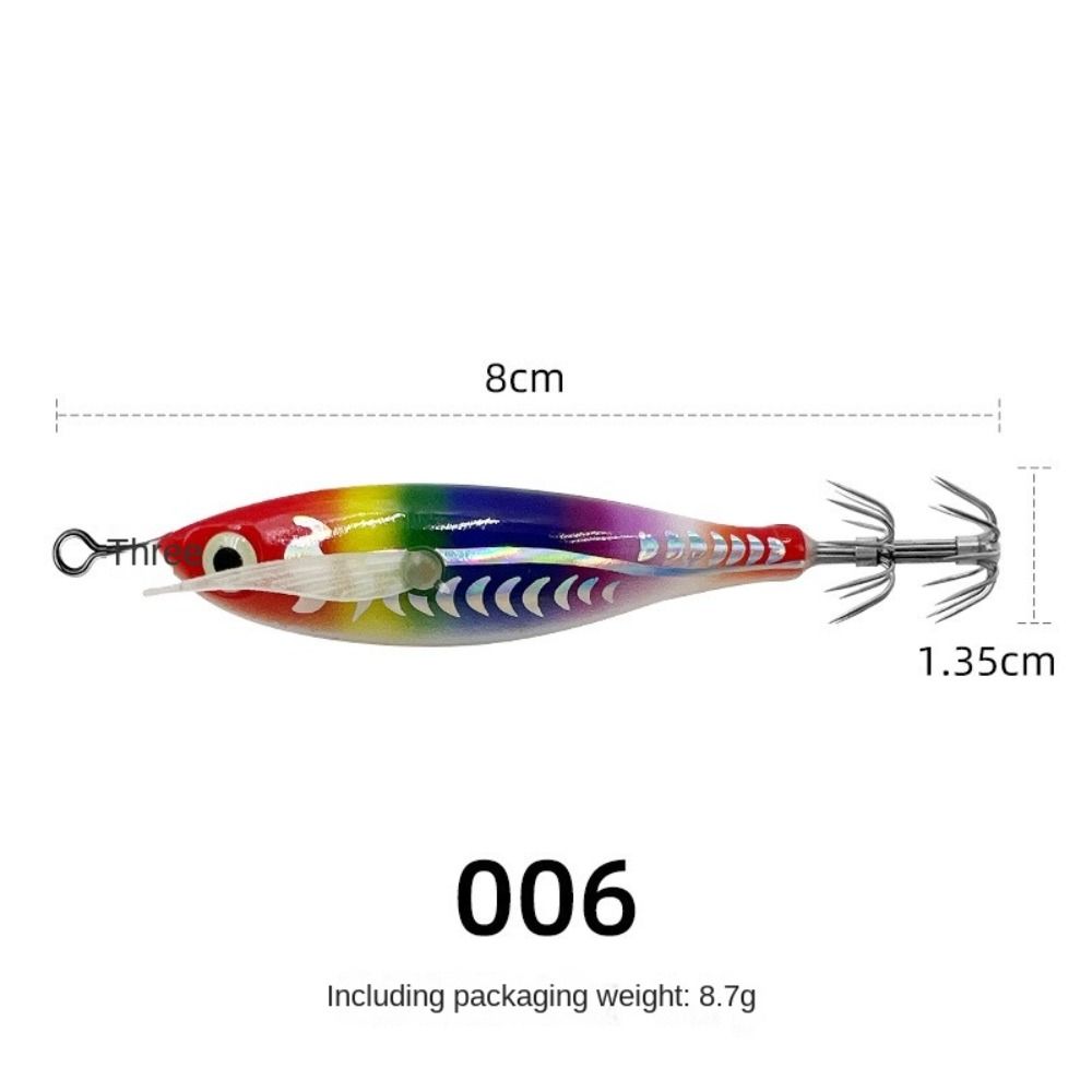 Wood Shrimp Design Mini Fishing Lure 5.3g Weight Noctilucent Squid Jigs  Squid Fishing