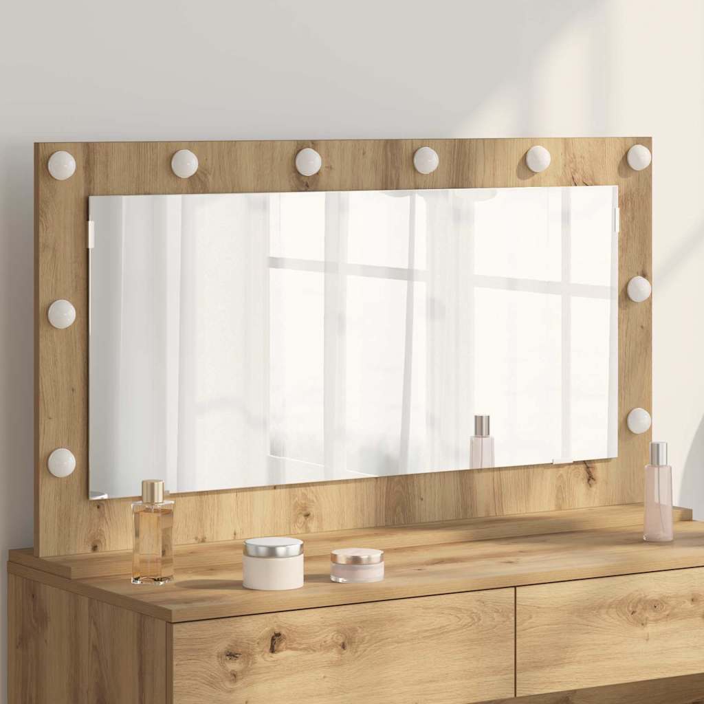 Rectangular Washbasin Mirror In Artisan Oak Finish 100 X 55 X 18 Cm