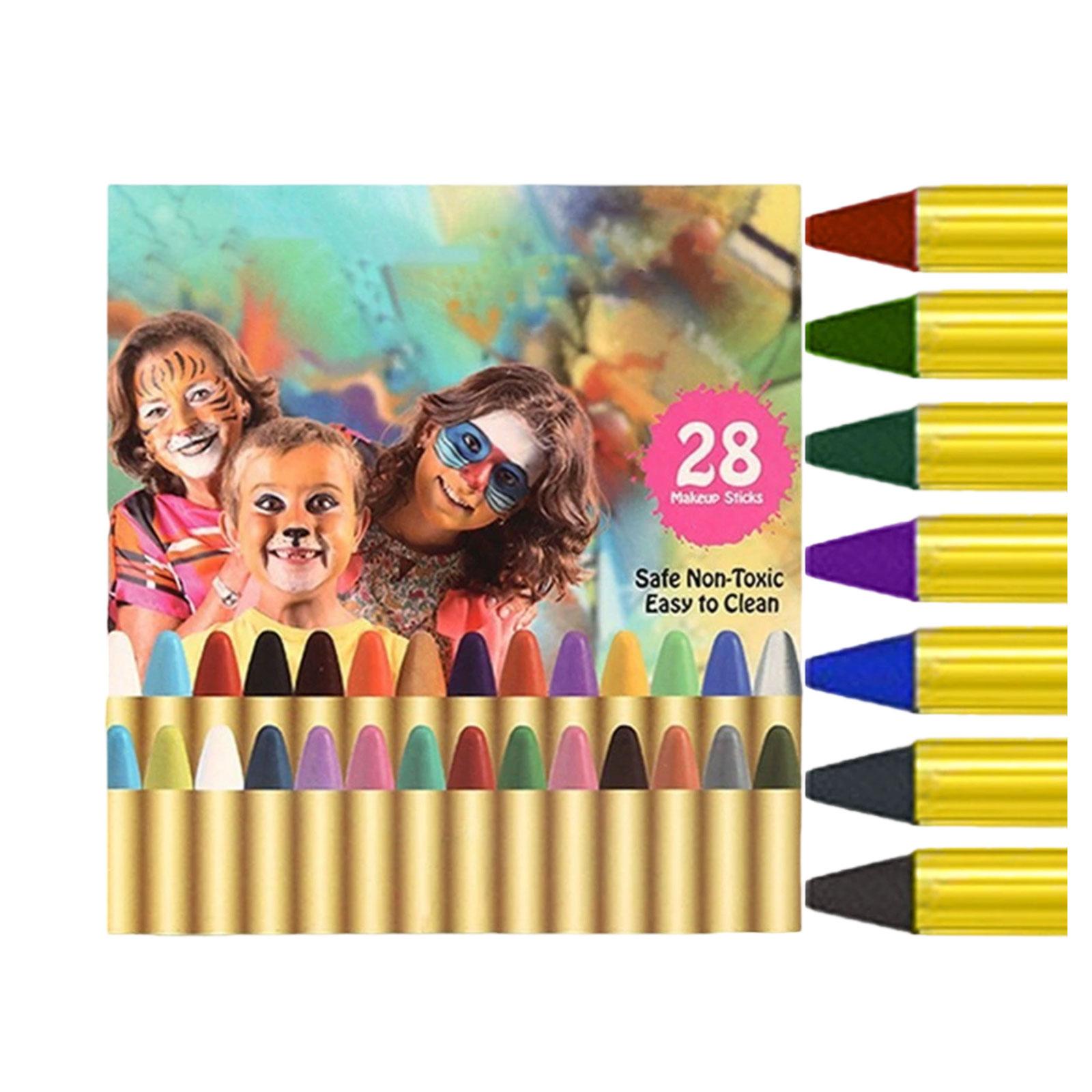 

Хэллоуин 28-цветный пигмент для боди-арта, карандаши для рисования на теле и лице, сценический грим, детская живопись