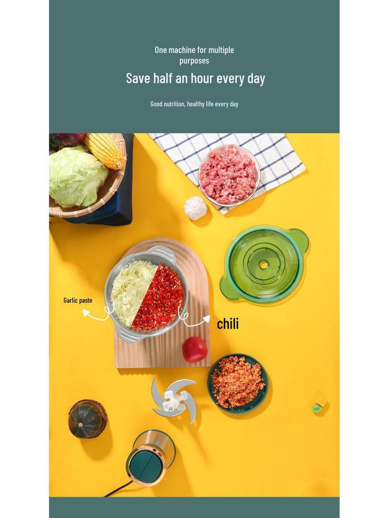 Semi-Automatic Stainless Steel Meat Grinder & Food Processor