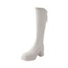 White platform knight boots women's autumn and winter new but knee boots thick high heel temperament thin boots
