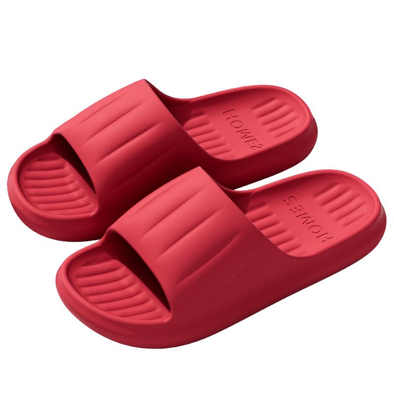Couples' Festive Red Wedding Slippers: Non-slip, Lightweight Indoor Sandals