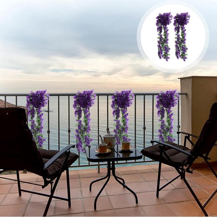 Artificial Flowers Garland Flower Hanging Dangling Ivy Surfinia Cascade - red