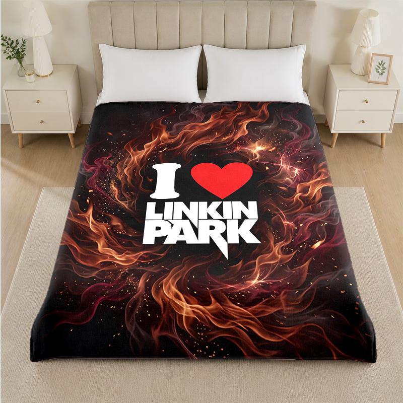 Linkin Park Druck Flanelldecke Gemütliche Leichte Plüschdecke für Bett Sofa Haushalt