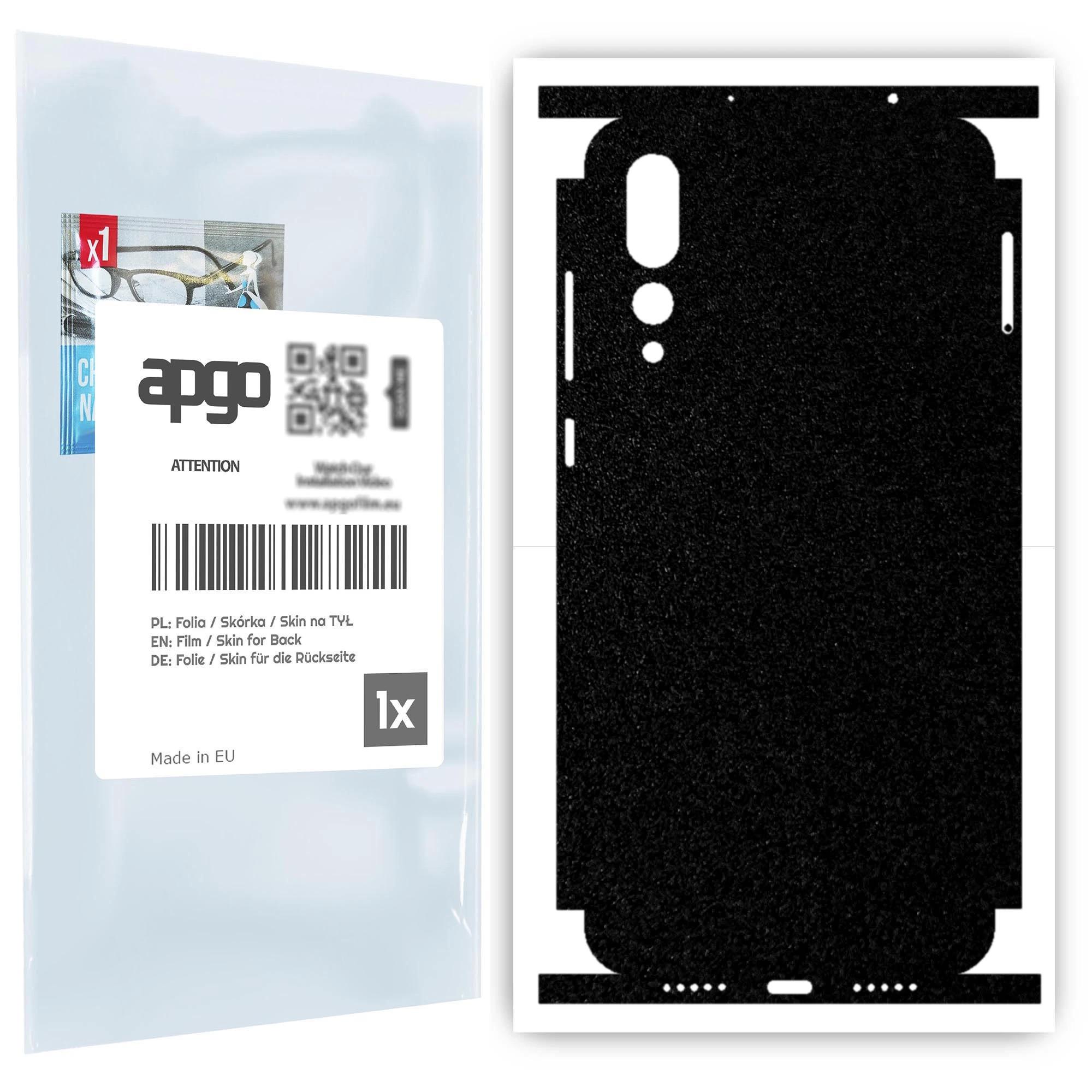 

apgo Protective Skin Sticker for the back+sides compatible with Huawei P20 Pro, Full Wrap Film, Foil, Vinyl - Pattern Matte Black