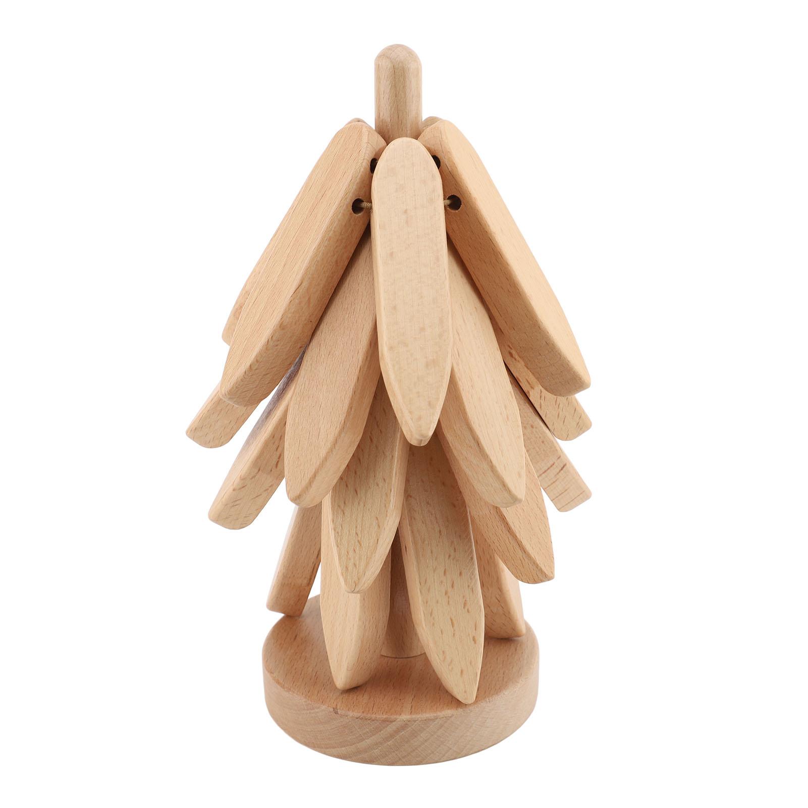 

Деревянные подставки под стаканы в виде дерева, набор из 4 штук с подставкой, штабелируемые, для чашек, горячих блюд, кастрюль, мисок, чайников, дуб(Орехово-коричневый) Original Wood Color