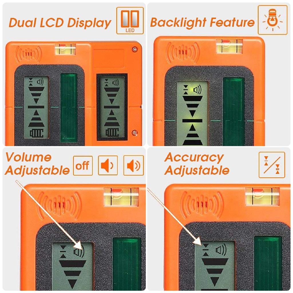 Ourdoor Indoor Electronic Leveling Laser Level 2/5/12 Lines Vertical Horizontal for Red/Green Light 140*68*26mm Detector Receiver