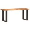 Solid Wood Bench with Natural Edge 110 Cm Acacia Wood and Steel