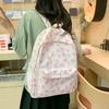 Adjustable Strap Daypack Nylon Student Backpack Bow Printed for Girls Women Travel Bag Cute Knapsack Rucksack