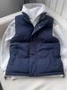 Men's Trendy Dark Blue Down Vest - Autumn/Winter Sportswear Layering with Stand Collar