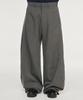 SIGNATURE Multi-Tuck Wide Slacks [Gray Stripe]