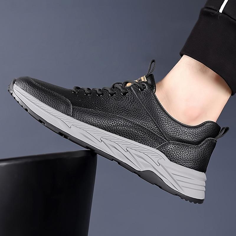 The first layer of cowhide autumn new men's sports and leisure leather shoes genuine leather breathable men's shoes platform shoes