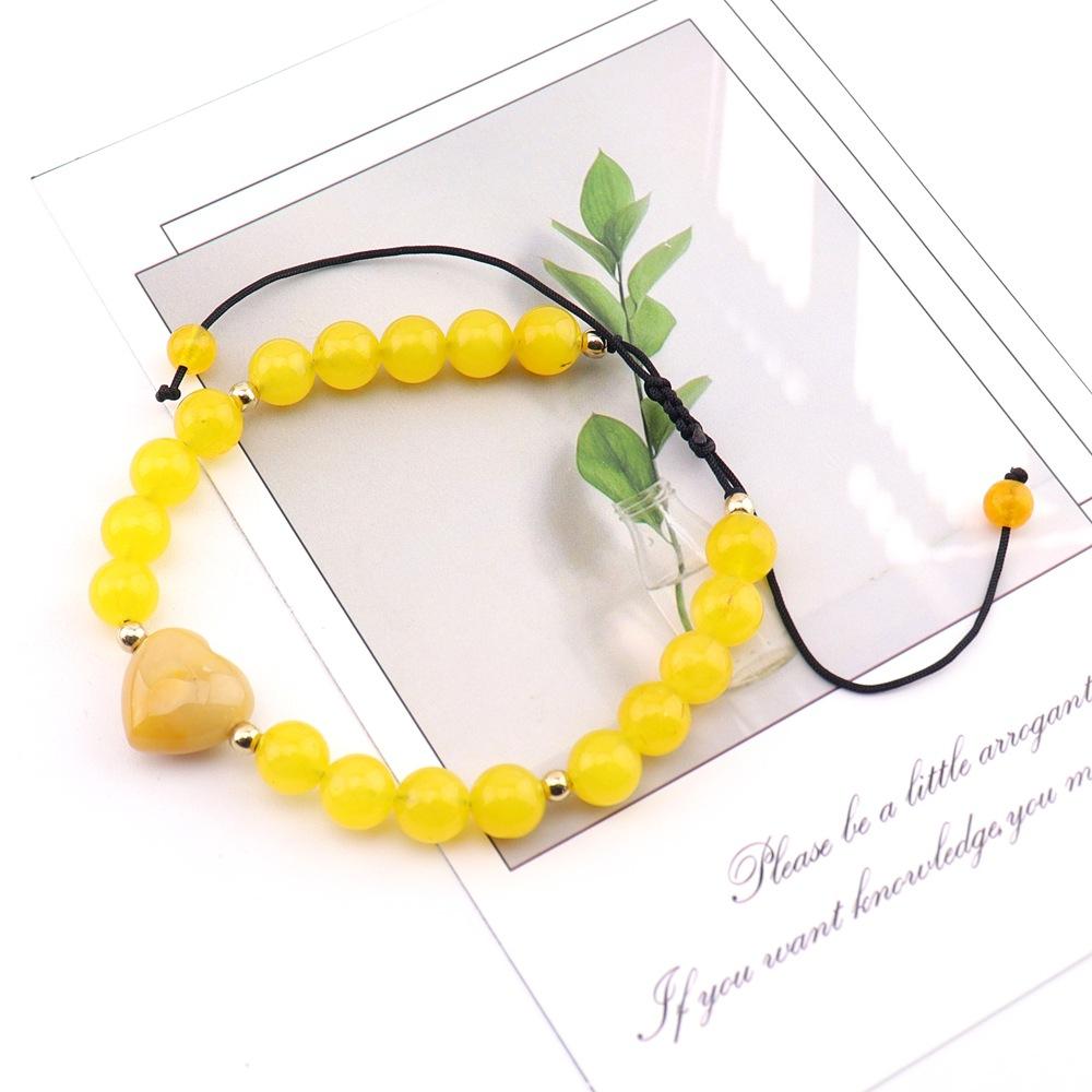 Natural Crystal Love Bracelet, Various Materials, White Powder Amethyst Beaded Bracelet, Adjustable Bracelet B111