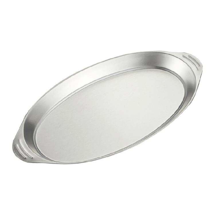Commercial Stainless Steel Serving Tray With Wide Handles Spacious Oval Designs For Buffets Catering And Home Cooking