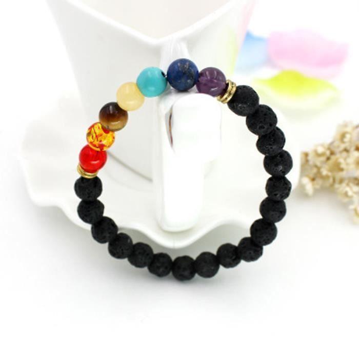 Bracelet - Agate - 7 Chakras - Équilibre - Yoga - Cadeau de prière