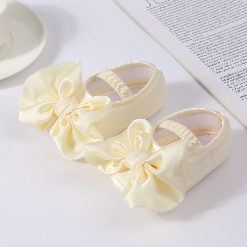 Infant Shoes Baby Bowknot Decoration Princess Shoes Solid Color Kids Shoes For 0-1 Year