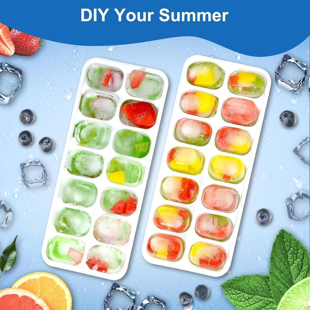 Ice Cube Tray with Lid 5 Pack, 60 Cubes Silicone Ice Cube Trays for Freezer, BPA-Free Easy Release Ice Molds, Stackable Dishwasher Safe Ice Cube