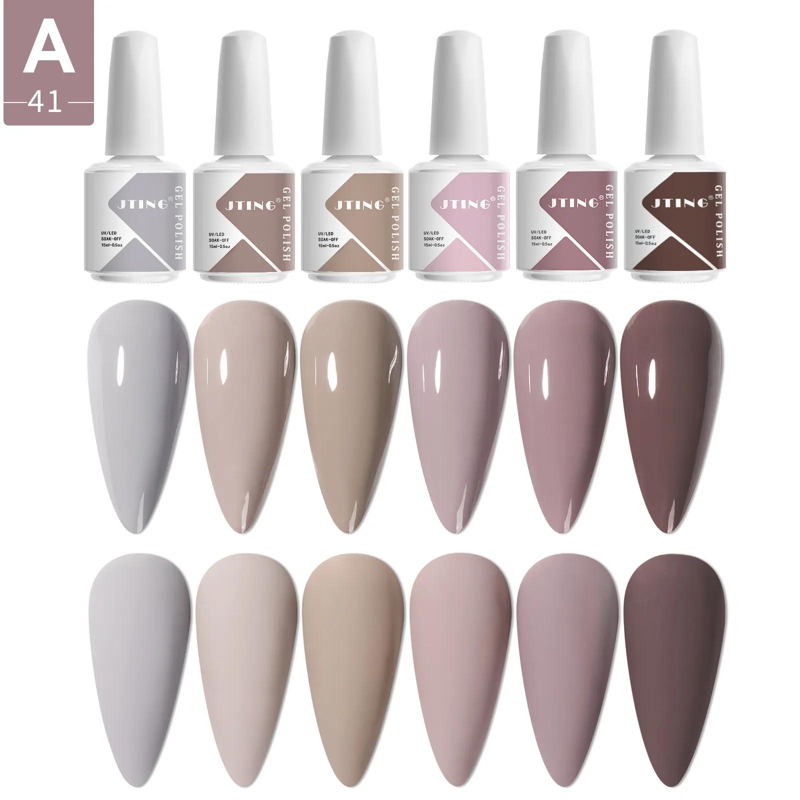 

JTING Crulty Free Neon Gel Nail Polish 6 Colors Collection Nail Gel Set Professional Uv Esmalte De Unas OEM Private Label
