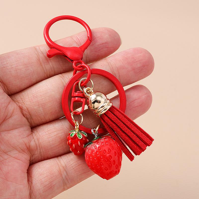 Porte-clés Piment Mignon Porte-clés Cerise Fruit Simulation Pour Femmes Pendentifs Sac à Main Bijoux Porte-clés DIY Cadeau
