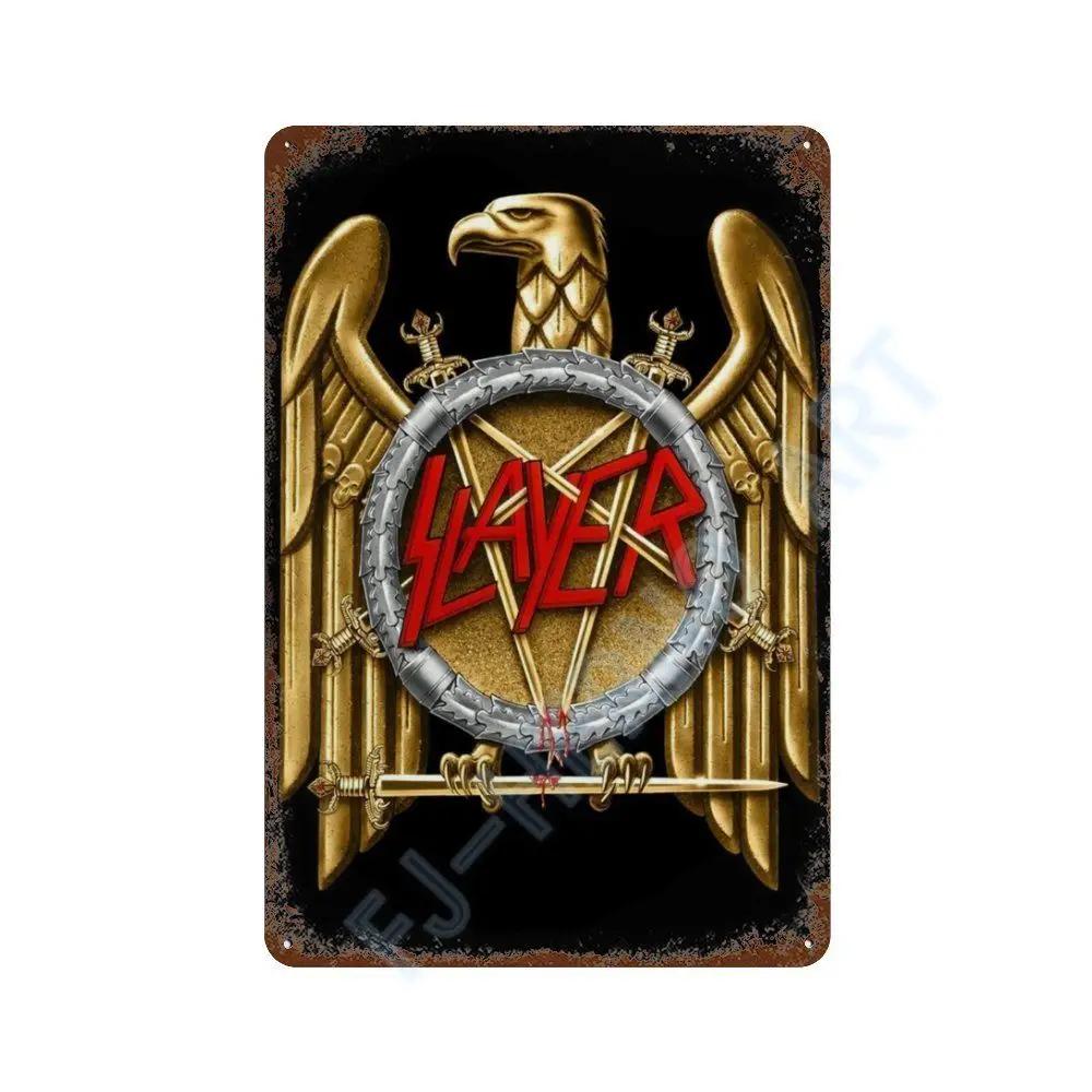 Vintage Slayer Heavy Metal Album Plakát Kovový Plechový Značka Deska Severské Nástěnné Umění Talíře pro Domácí Dekoraci Pokojů Dárky pro Kluuka