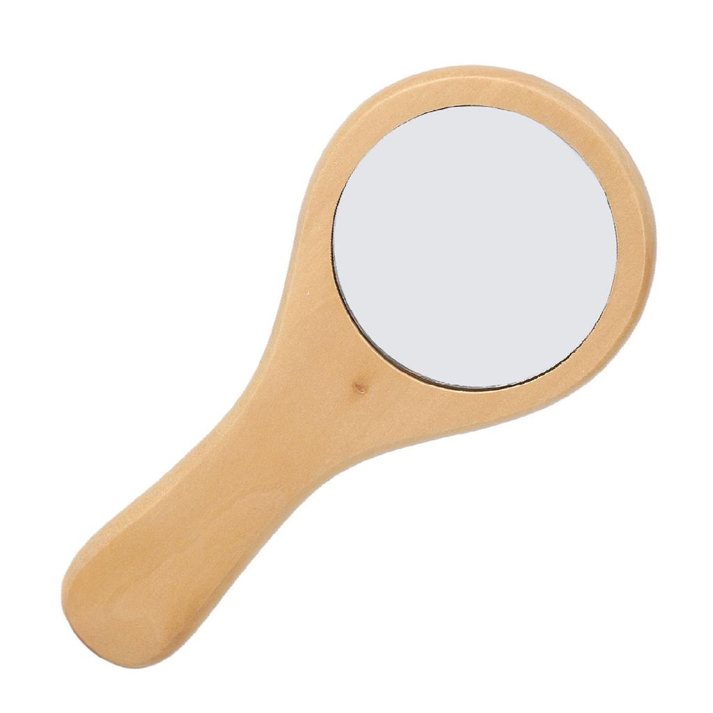 Handheld Holz Make-Up Runden Spiegel Tragbare Holz Griff Kosmetik Spiegel für Home Reise