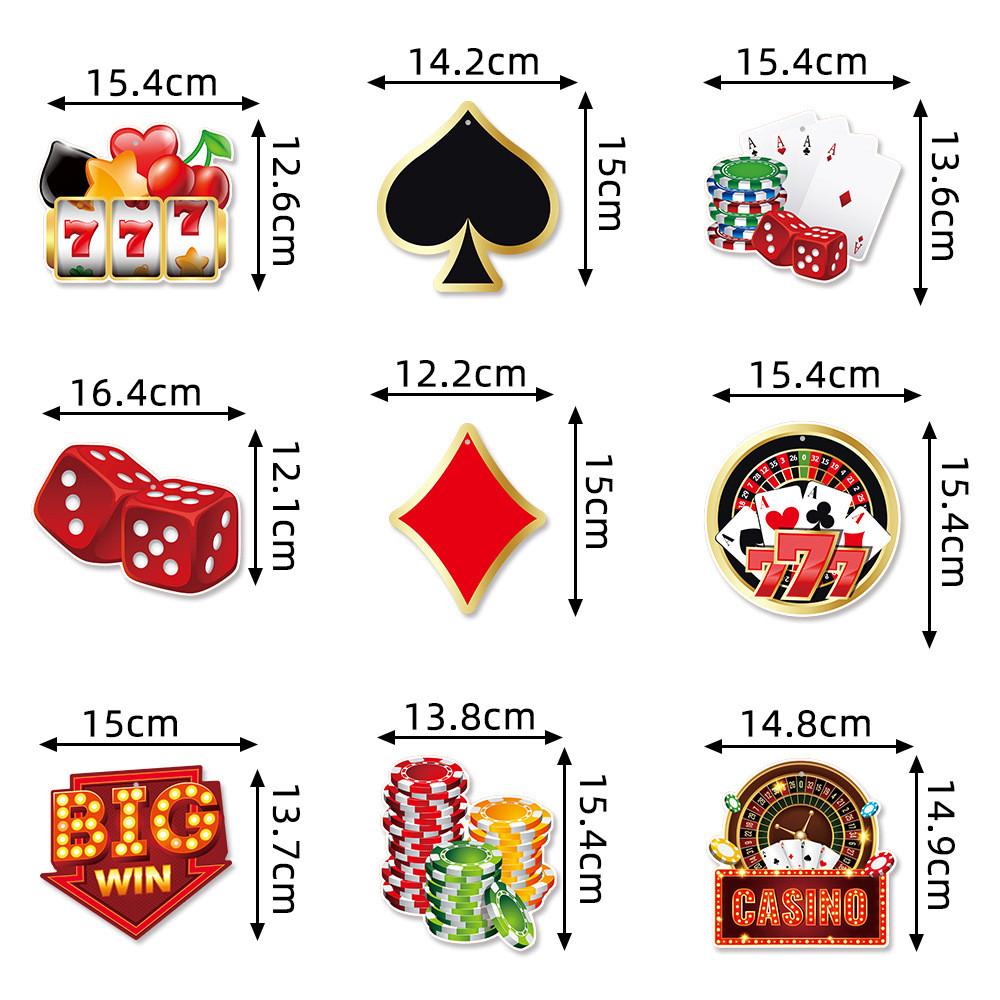 Party Spiral Paper Hangings With Poker Chips Design For Festive Venue Decoration