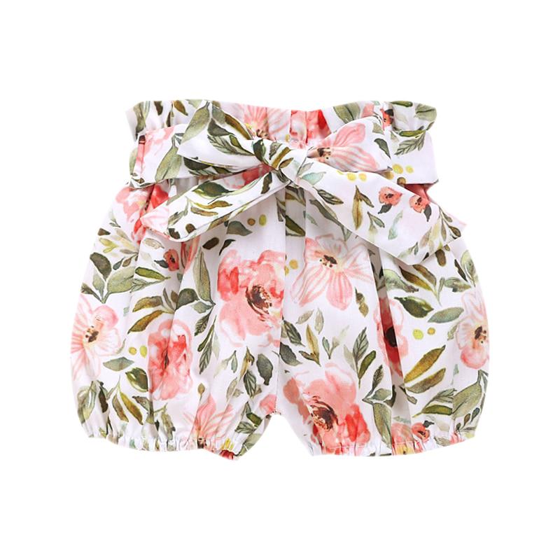 Ins Εκρηκτικό Καλοκαιρινό Σετ Μωρού Κοριτσιού Γλυκιά Δύο Τεμαχίων Ολόσωμη Φόρμα Μονόχρωμη Με Φιόγκο Φλοράλ Παντελόνι