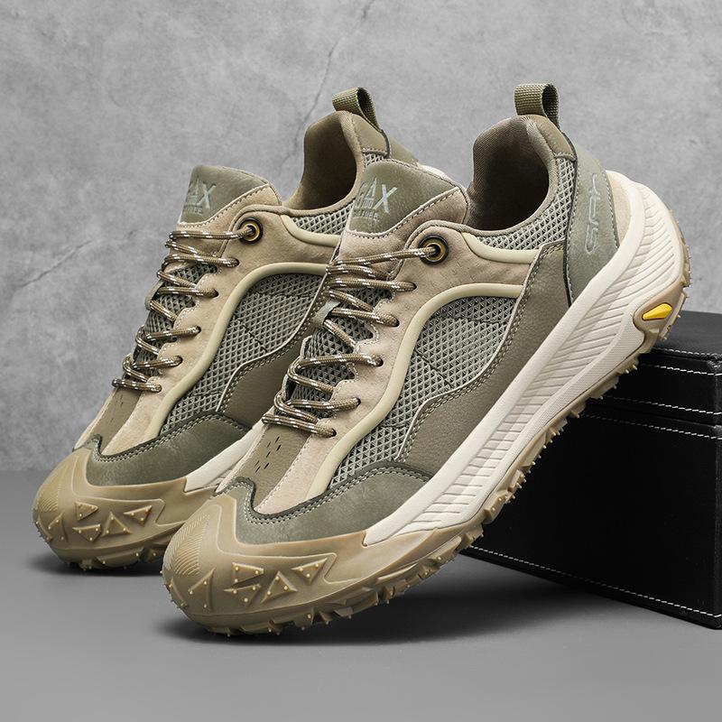

Casual outdoor mountaineering sports shoes men s summer breathable anti-collision non-slip off-road shock-absorbing running shoes hiking shoes 44 хаки