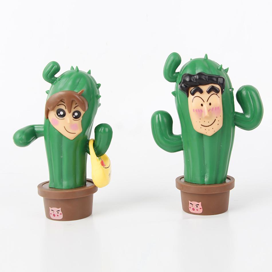 5 Stück Crayon Shin-chan Kaktus Actionfigur Nohara Shinnosuke Anime Figur PVC Sammlermodell Spielzeug Kindergeschenke