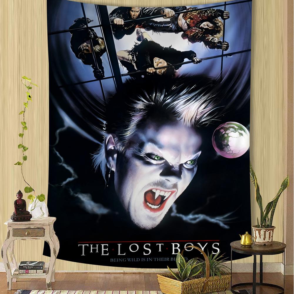 Lost Boys 1987 Movie Anime Tapestry Hippie Flower Wall Carpets Dorm Decor Cheap Hippie Wall Hanging