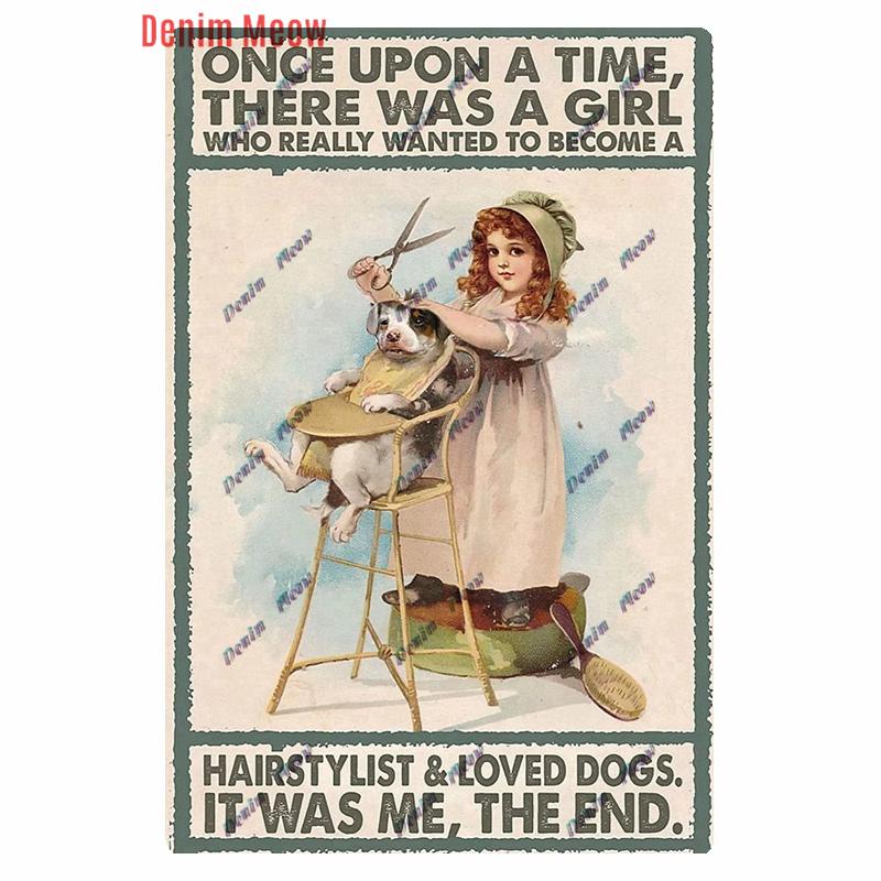 Vintage Hair Stylist Metal Tin Sign, Tattoo Artist Metal Poster, Retro Hairdressing Salon,  Room Wall Poster, Home Decor WY243