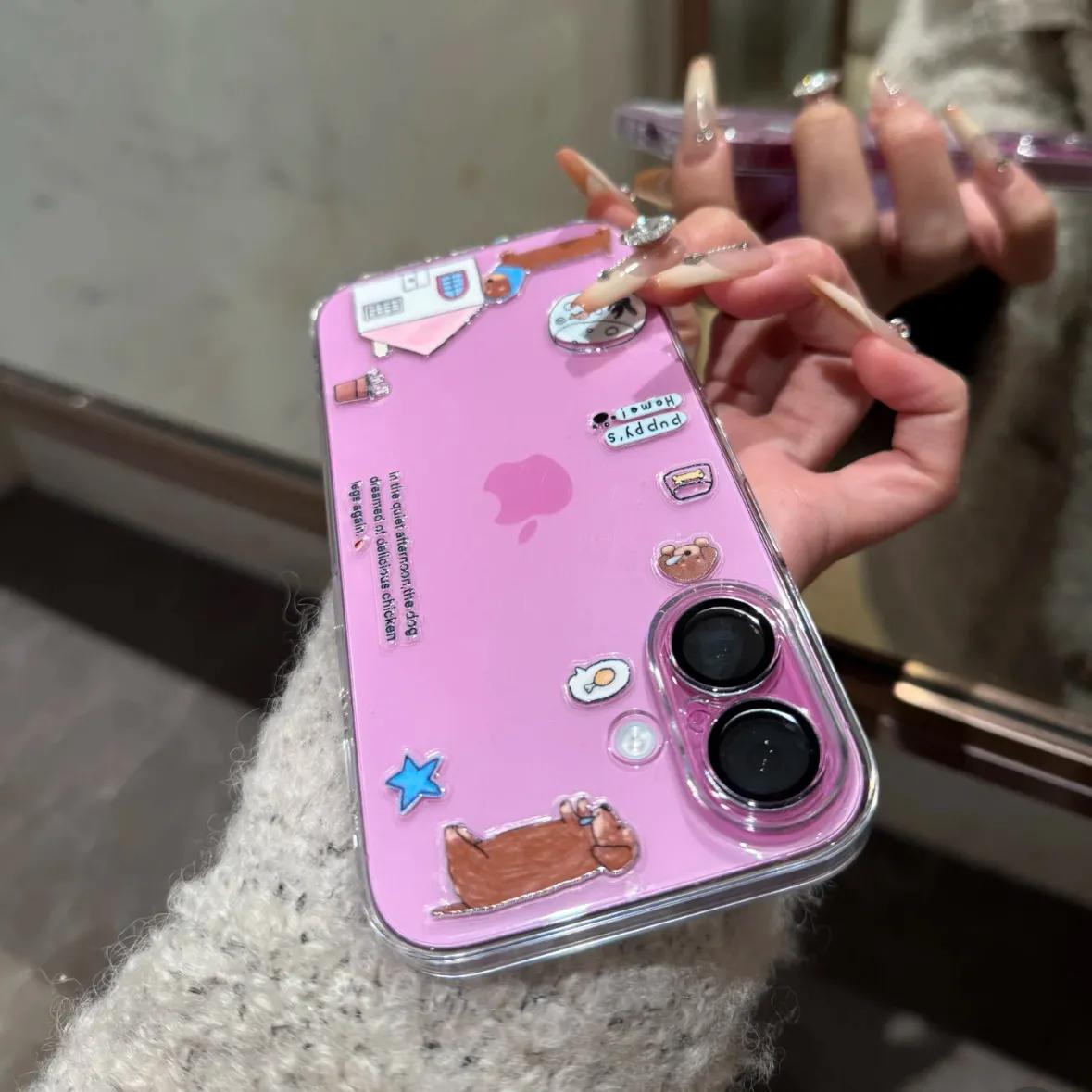 

Cute Fun Puppy House Cartoon Lovely Creative Dog Phone Case For iPhone 16 15 14 13 12 11 Pro Max XR XS 7 8 Plus MINI Y2K Cover For iPhone 16 Pro Max