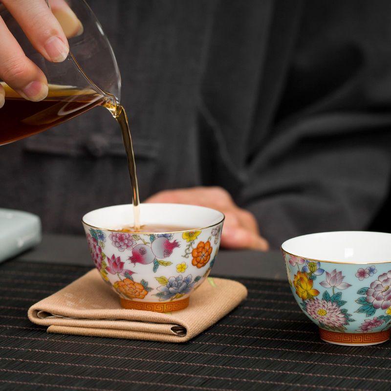 Ceașcă de ceai din ceramică colorată email ceașcă principală ceașcă o singură ceașcă de ceai mare ceașcă de ceai set de ceai din ceramică kung fu ceașcă de ceai