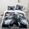 3PCS Assassin Bedding Set Printed Duvet Cover Closure Includes 1 Duvet Cover & 2 Pillowcases for All Seasons Bedroom Decor