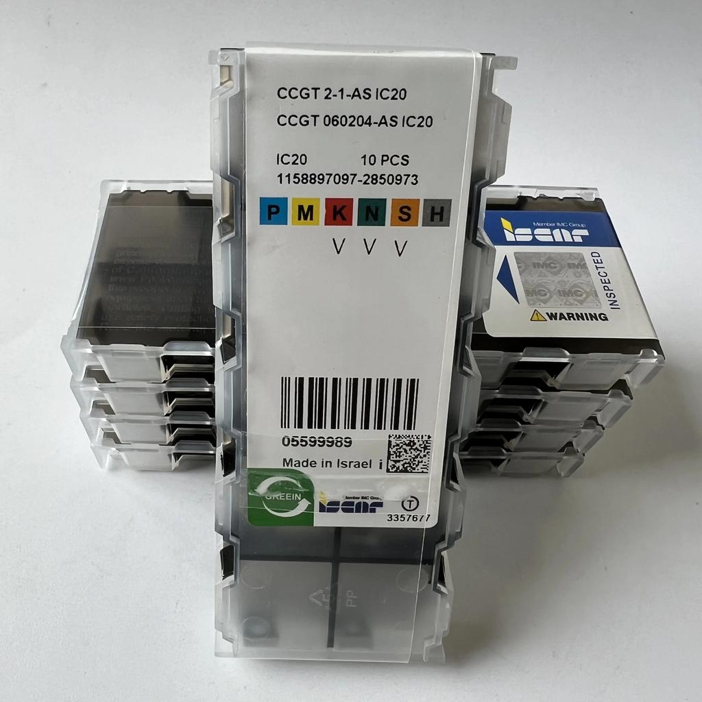 ISCAR / CCGT060204-AS IC20 / Industrial indexable Carbide Inserts 10 Pcs