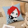 RRuby GGloom And Doom Kitty Pillow Case Antidustmite Pillowcase Invisible zipper silky plush Sofa