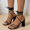 Dress Sandals For Women Low Heel Comfortable Ladies Fashion Summer Solid Color Leather Ankle Sandalias De Mujer Verano 2026