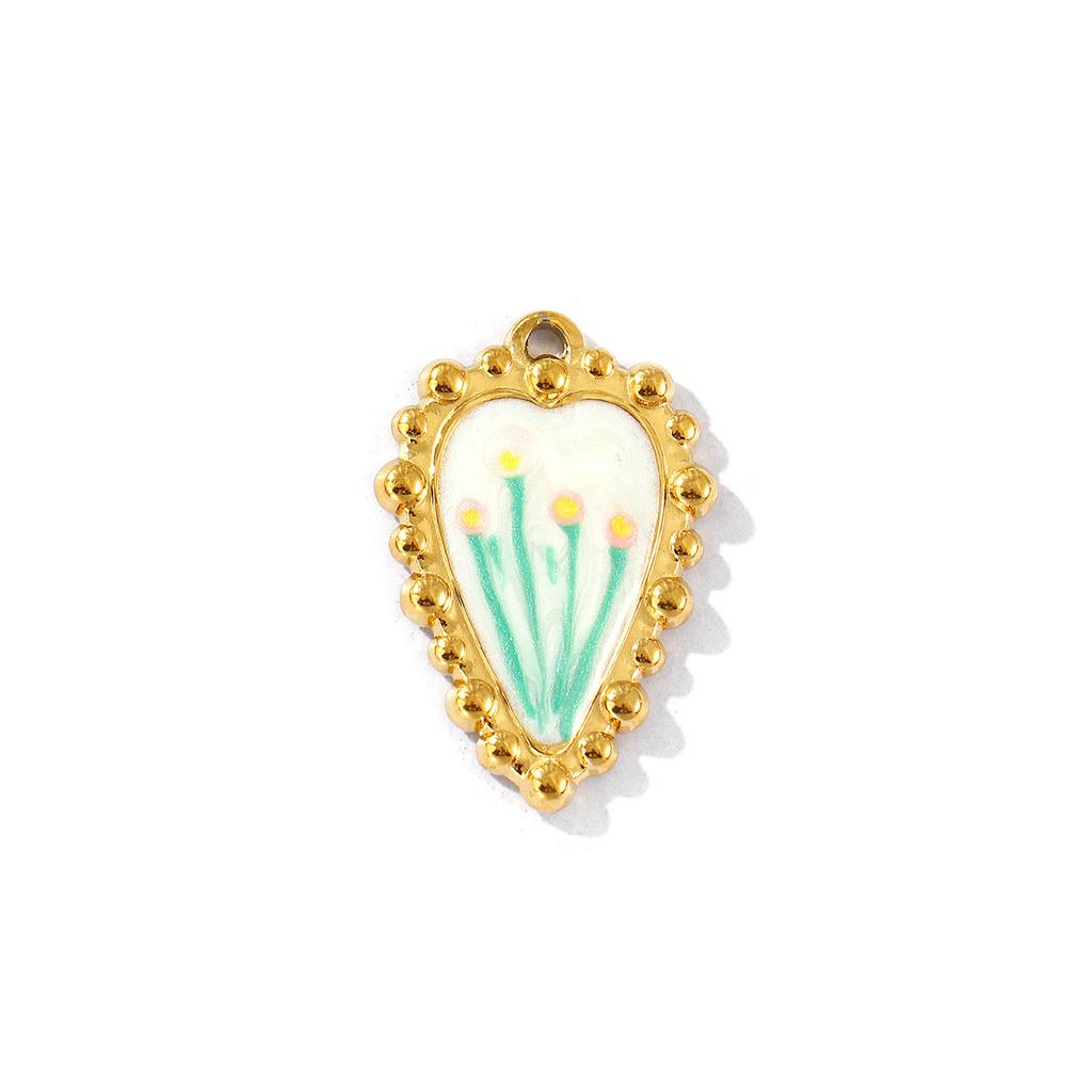 2 PCs 304 Stainless Steel Charms 18K Gold Plated Multicolor Enamel Sunflower Pearlized Pendants For DIY Necklace Jewelry Making