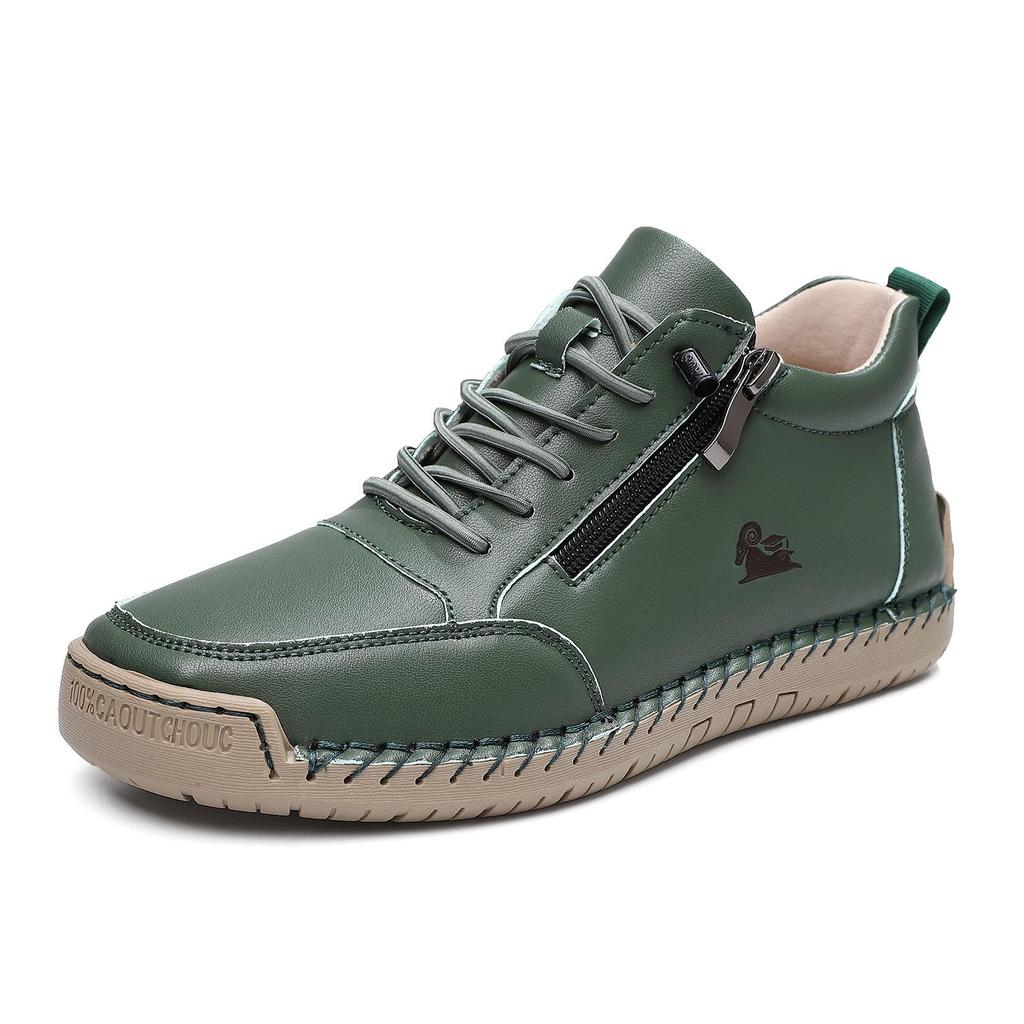 White Leather Sneakers Women Shoes Leather Loafers Shoes Woman Casual Shoes Hand Sewing Platform Loafers Women's Driving Shoes