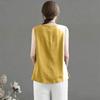 Women's Vintage Loose Fit Cotton Linen Blend Tank Top