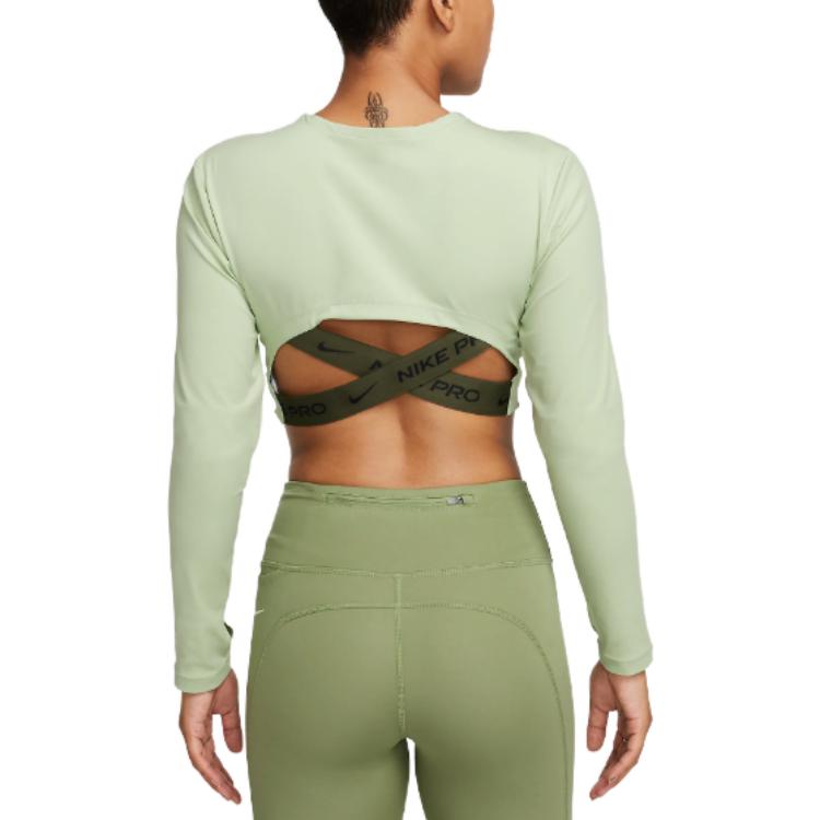 Nike T Shirts Women's Green Crew Neck Moderate Other FB5233-343