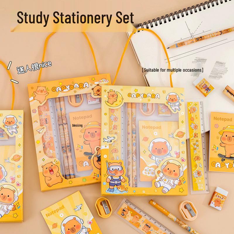 Capybara Stationery Gift Box Set for Primary School Students - Pencils & Study Supplies for Children's Day Gifts