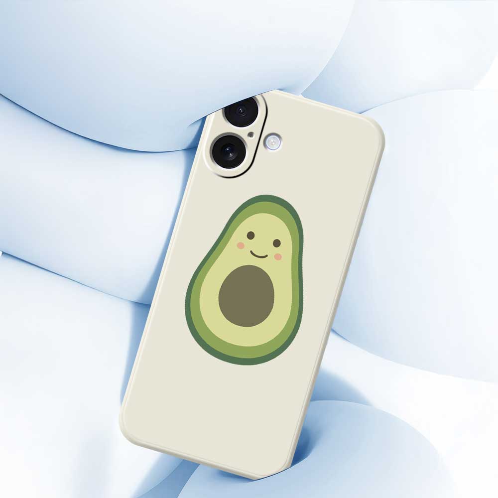For iPhone 17 Case Cute Avocado Pattern Printing Straight Edge TPU Phone Back Cover
