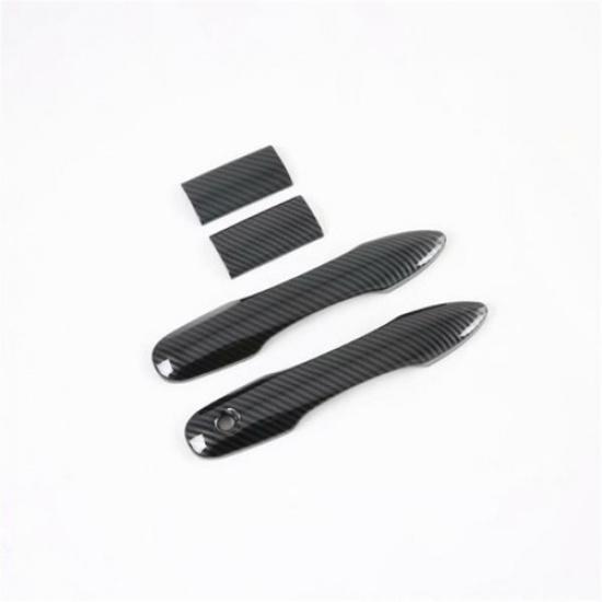 Carbon Fiber 4X Side Exterior Door Handle Cover Trim For Toyota HIACE 2019-2022