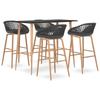 Day and Night - Day and Night High Table and Bar Stools 5 Pieces Black and Gray