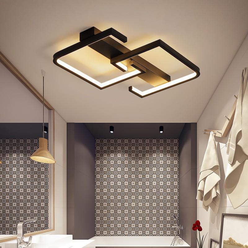 Minimalist Black & White LED Ceiling Light for Bedroom, Living Room, or Study