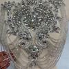 Hot Sell New Handmade Embroidered Flower Shape Sew-on Rhinestone Fabric Bodice Patches for Wedding Party DIY