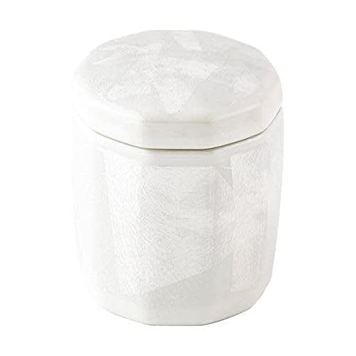 Hasegawa Buddhist Altar Mini Urn, Kutani Ware, Silver-Glazed White, Cute, Compact, Beautiful, Mini Urn for Divided Ashes, Perfect for Keeping Ashes At
