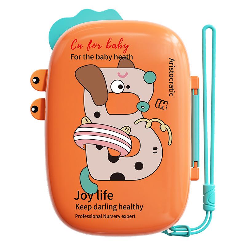 Portable Baby Bottle & Nipple Cleaning Brush Set with Drain Rack and Storage Box