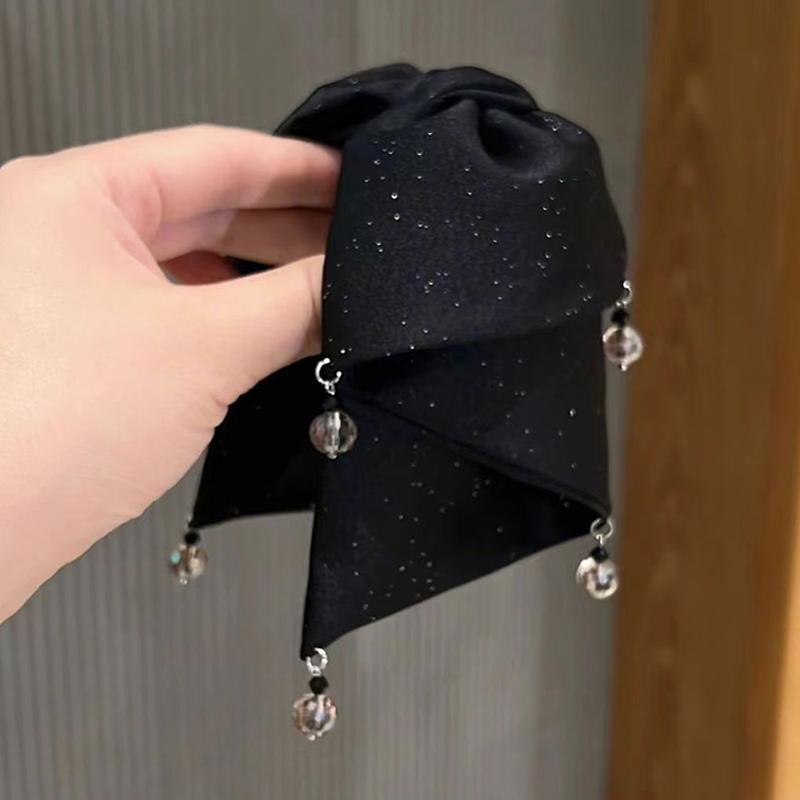 Multi-Layer Bow Bead Ponytail Clip Women French Elegant Hair Clips Hair Accessories